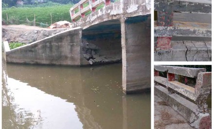 হুরা সাগর নদীর উপর নির্মিত কালভার্ট ও সংযোগ সড়কের বেহাল দশা