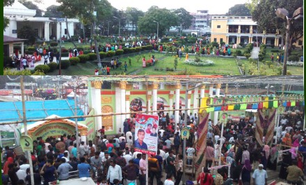 নববর্ষে শাহজাদপুরে কবিগুরুর কাছারিবাড়ি ও বাণিজ্য মেলায় দর্শণার্থীদের ভীড় উপচে পড়ছে