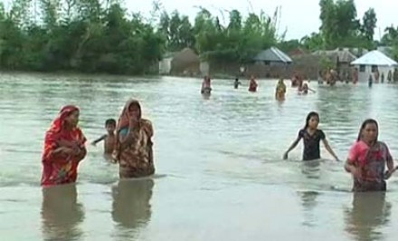 বেলকুচিতে কমছে পানি বাড়ছে দূর্ভোগ