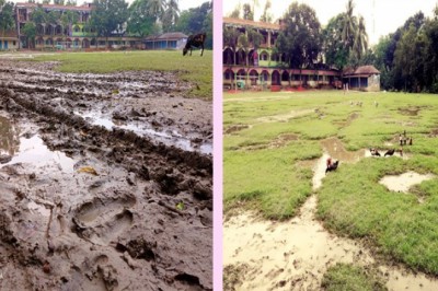 শাহজাদপুরে নরিনা খেলার মাঠে বছর জুড়ে জলাবদ্ধতা