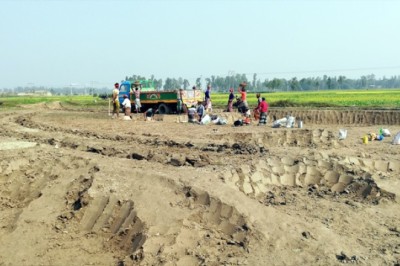 ফসলি জমির মাটি যাচ্ছে ইটভাটায়