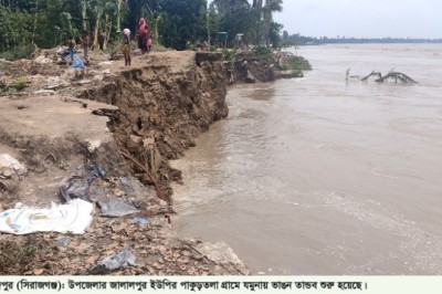 শাহজাদপুরে এক সপ্তাহে আশ্রয়ণ প্রকল্পের ঘরসহ প্রায় সাড়ে ৪’শ বাড়ীঘর যমুনা গর্ভে বিলীন