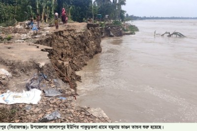 শাহজাদপুরে এক সপ্তাহে আশ্রয়ণ প্রকল্পের ঘরসহ প্রায় সাড়ে ৪’শ বাড়ীঘর যমুনা গর্ভে বিলীন